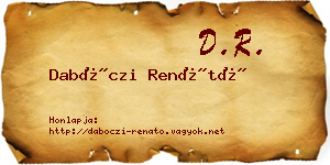Dabóczi Renátó névjegykártya